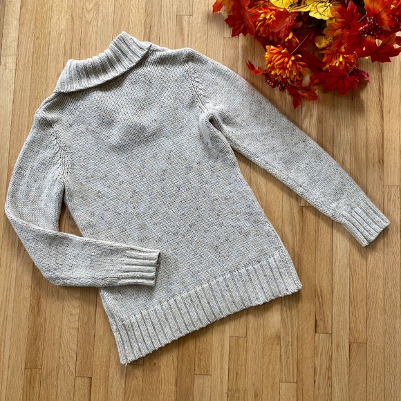 Relativity Shawl Collar Sweater Beige Speckled Knit Sweater Size M - Picture 9 of 9